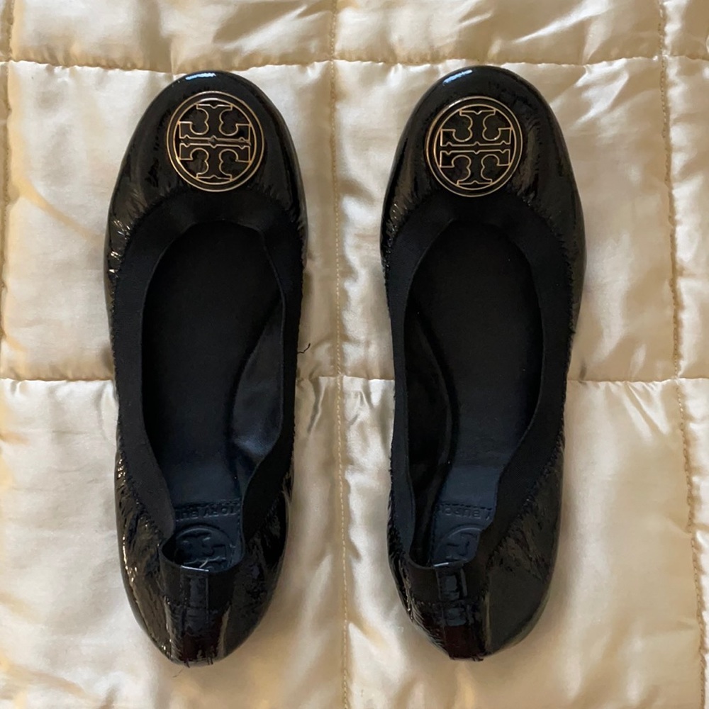 Tory Burch black patent leather ballet flats - Picture 2 of 5
